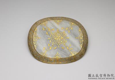 图片[2]-Jade plate with gilt gold floral patterns, Mughal Empire-China Archive